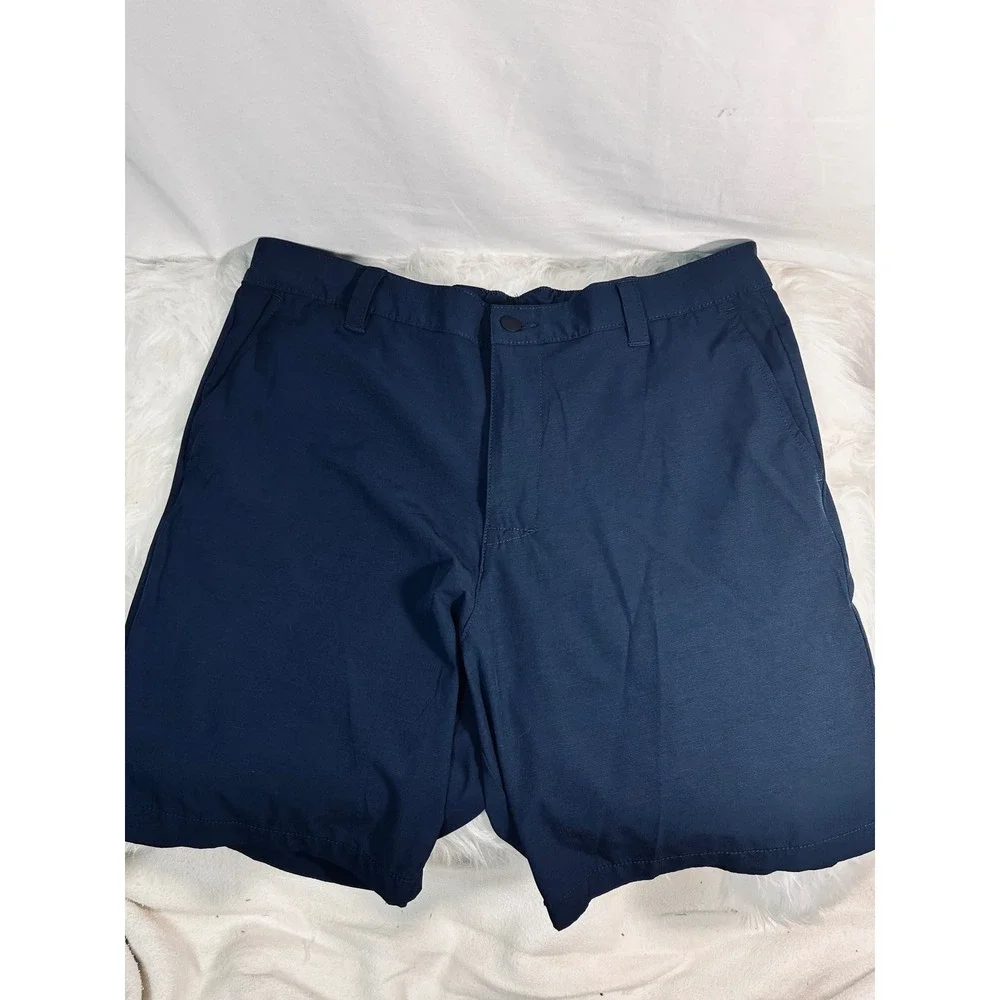 Banana Republic Mens Navy Blue Core Temp Golf Shorts Elastic Back‎ Waist 36